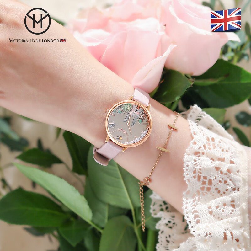 VICTORIA·HYDE女士手表森林童话vh卡通学生石英腕表维多利亚海德送女友新年礼物 粉色VH1046F