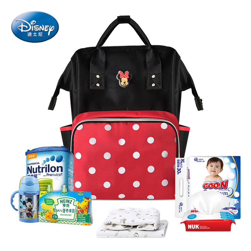 迪士尼 Disney 妈咪包母婴包多功能大容量妈妈包手提时尚背奶包外出旅行宝妈背包 波点