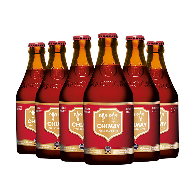 智美（Chimay）红帽啤酒 330ml*6瓶 修道院精酿 比利时进口 双料啤酒京东自营