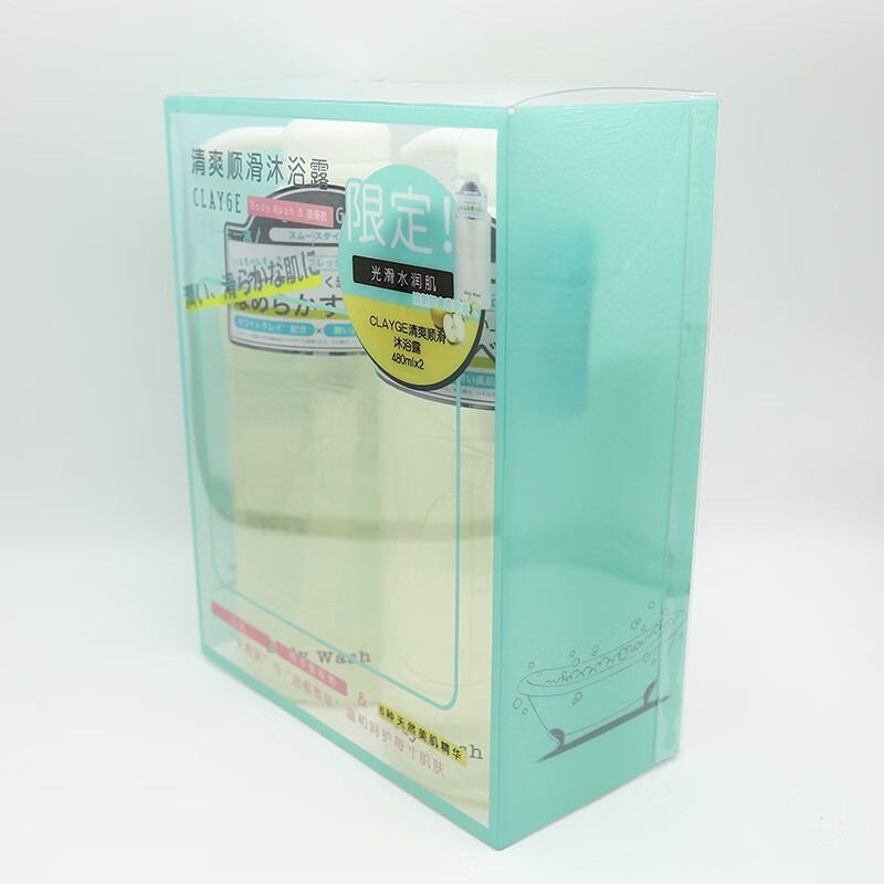 CLAYGE清爽顺滑沐浴露套装（480ml*2）保湿滋润留香沐浴液 白色