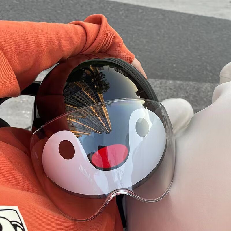 pingu企鹅家族电动车头盔女3c认证创意可爱情侣安全帽夏季 pingu妹妹