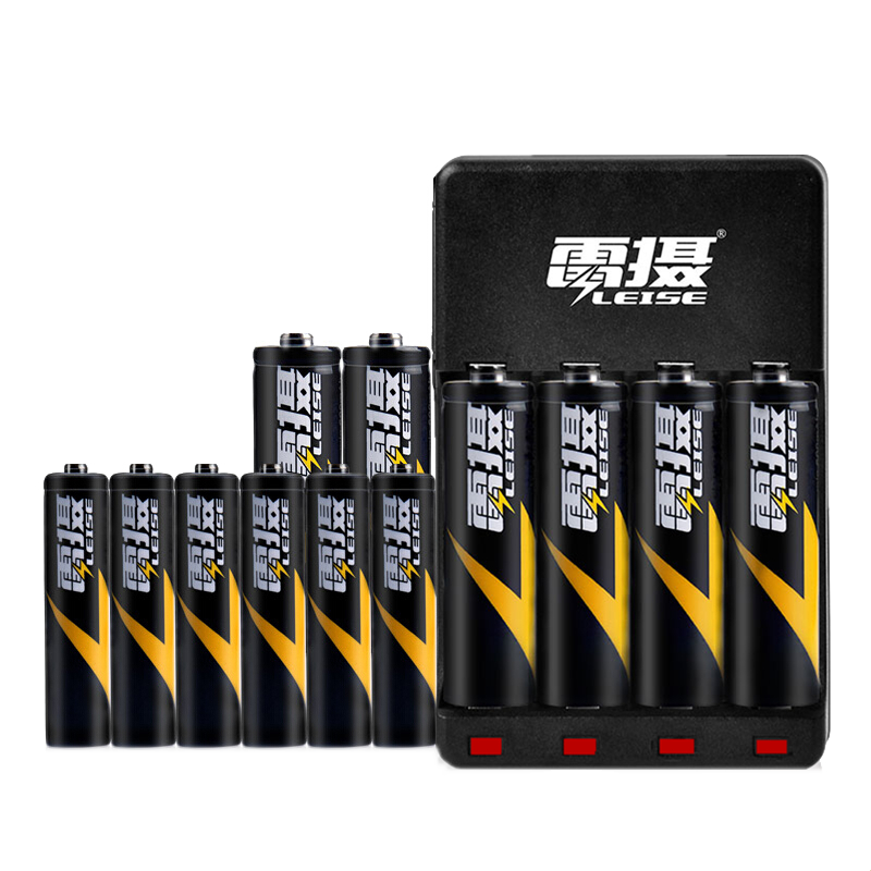 雷摄 LEISE C411B四槽USB智能快速独立充电器套装（6节5号+6节7号充电电池）适用:儿童玩具/遥控器/额温计