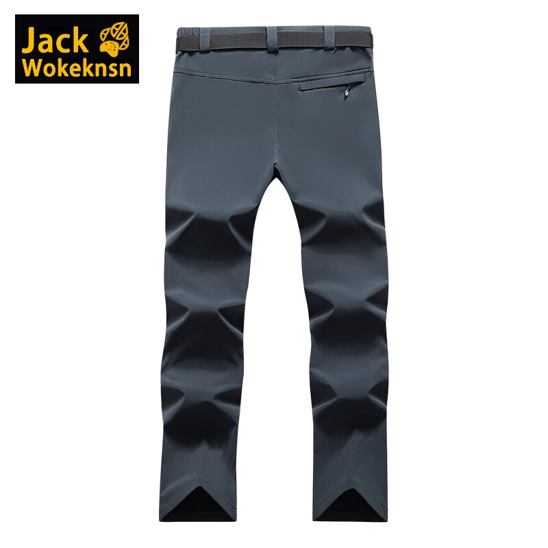 JACK WOKEKNSN狼爪云冲锋裤男防风防泼水速干裤子户外运动登山滑雪裤大码直筒裤 黑色 XL