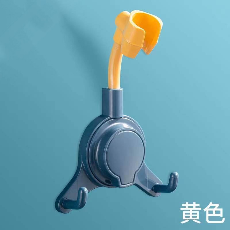 QUEENJOY 网红免打孔万向花洒架硅胶可调节喷头支架卡通万能花洒支架家用 蓝色