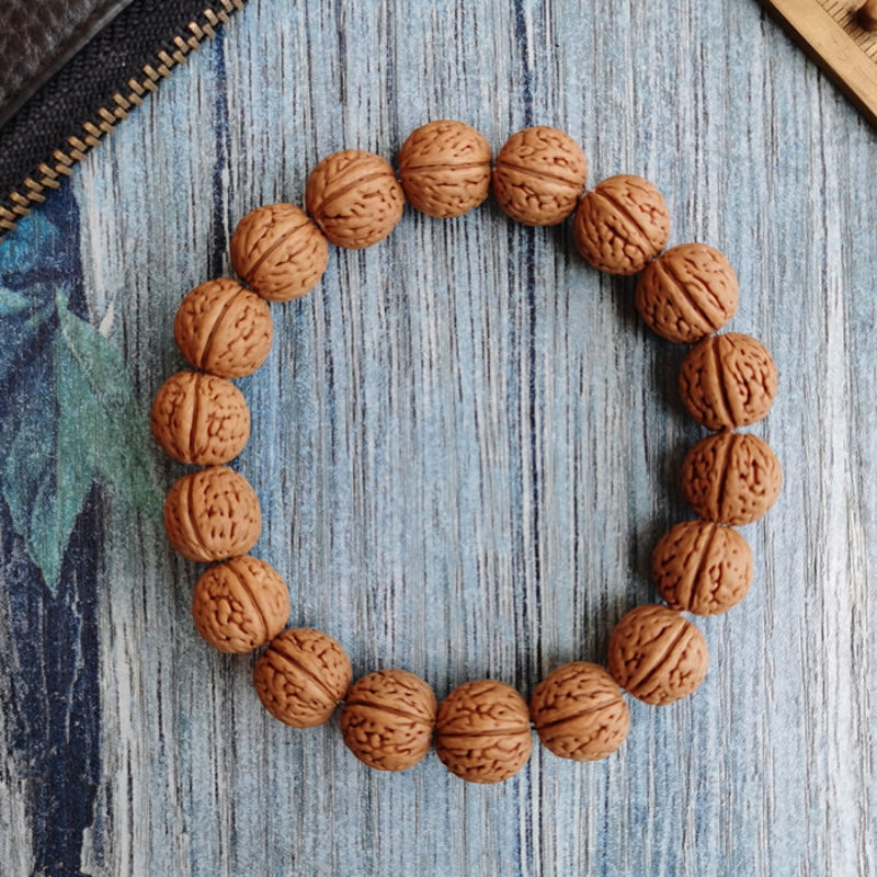 脑纹桃核手串12mm小桃核密纹桃核水晶皮质密度大颗颗沉水一物一图