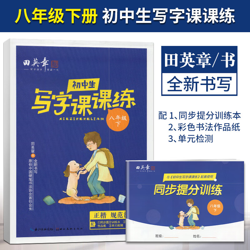 2022版 田英章初中生写字课课练 八年级下册部编版人教版正楷书临摹帖初中语文8年级下册初二学生字帖