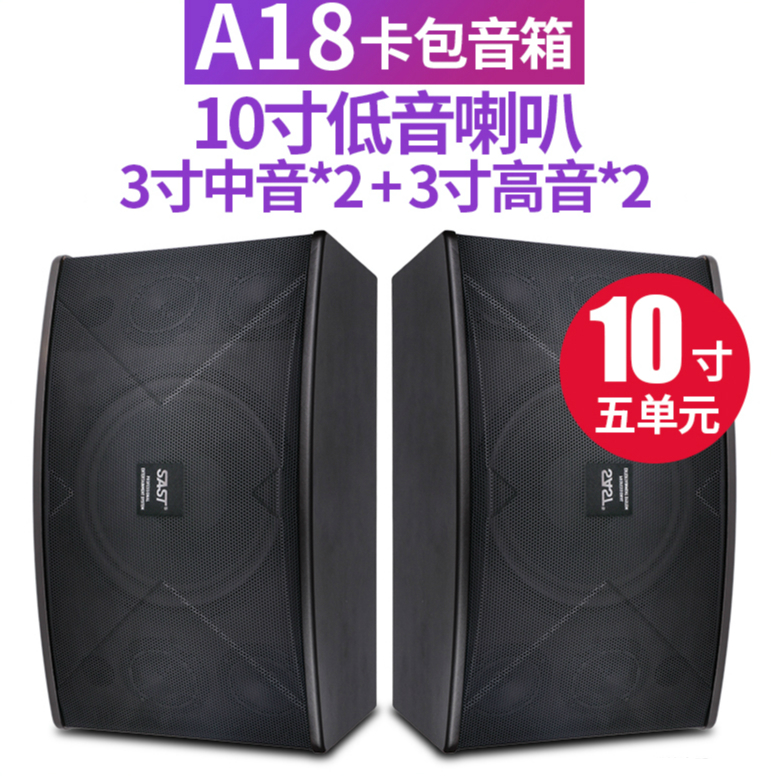 sast/先科 a18 家庭ktv音箱10吋低音木质hifi唱歌会议家用ktv音响