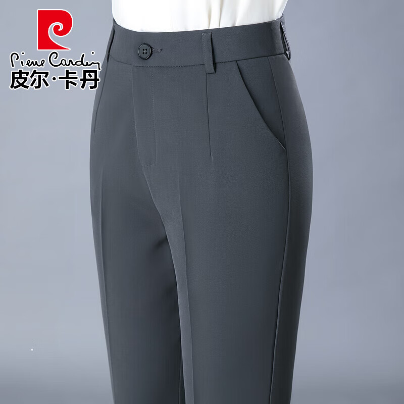 皮尔卡丹（pierre cardin）2023春夏季新款直筒裤女士薄款休闲裤中年裤子九分裤春秋西裤 灰色 31 建议130-140斤