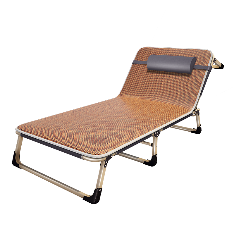 午憩宝折叠床单人床午睡家用简易午休床成人便携多功能行军床办公室躺椅 【特粗方管】加宽加固四脚床灰+赠清凉藤席
