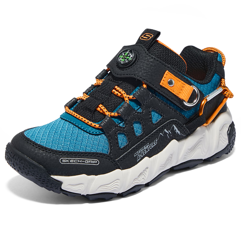 Skechers斯凯奇儿童户外鞋大童运动鞋透气旋钮搭扣童鞋男童跑鞋406433L