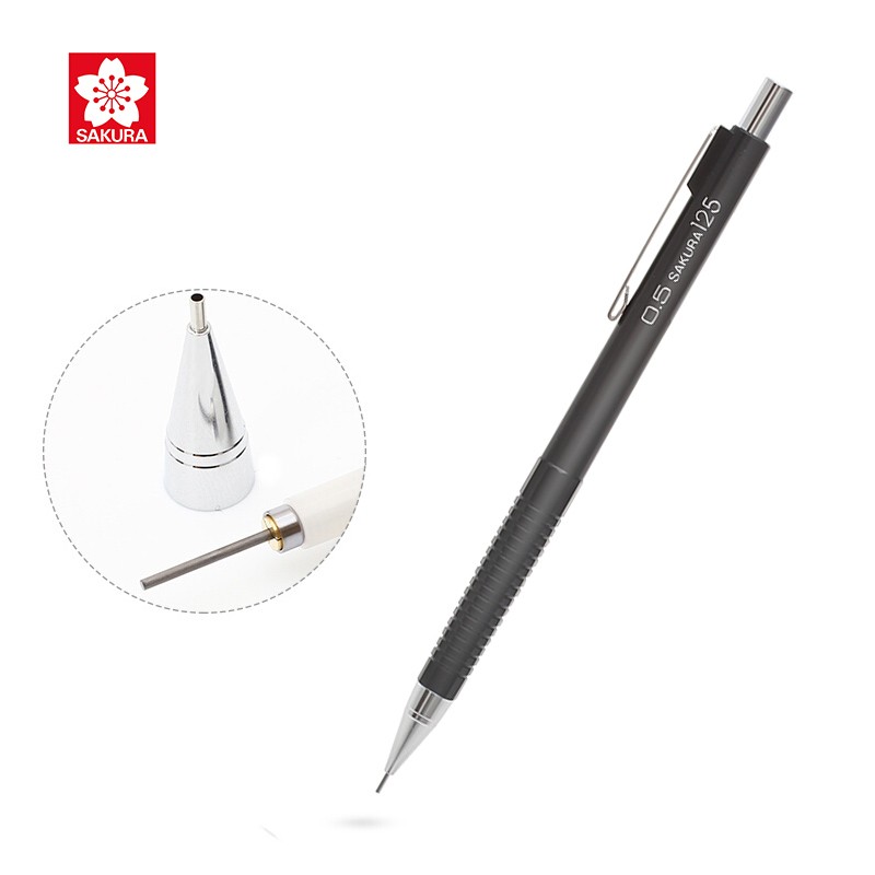 日本樱花(SAKURA)防断自动铅笔活动铅笔绘图铅笔 避震笔芯防断 0.5mm 黑色