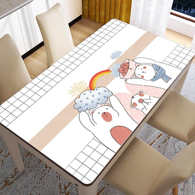 君影 小清新桌布防水防油长方形餐桌垫茶几垫隔热垫防烫免洗高档软