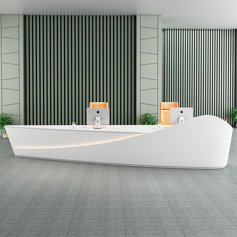 超居优选公司前台接待台创意异形高端酒店收银台简约美容院烤漆吧台 1