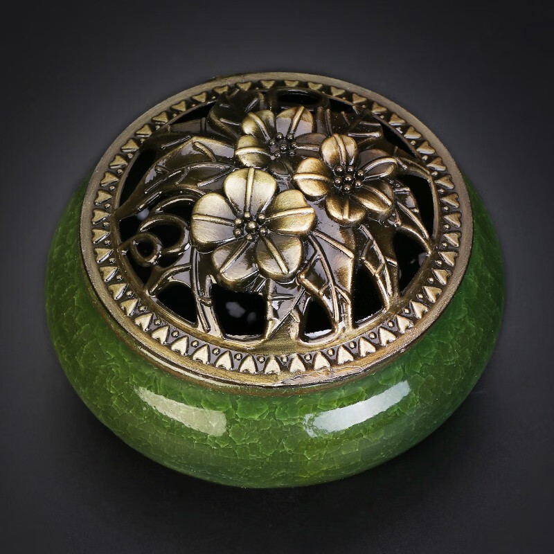 福笙堂 陶瓷仿古香炉家用室内香熏炉檀香盘香炉供佛线香炉沉香熏香炉