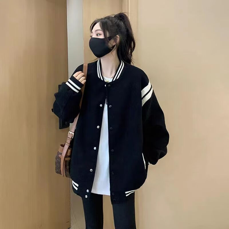 黑色双条棒球服 m 80-105