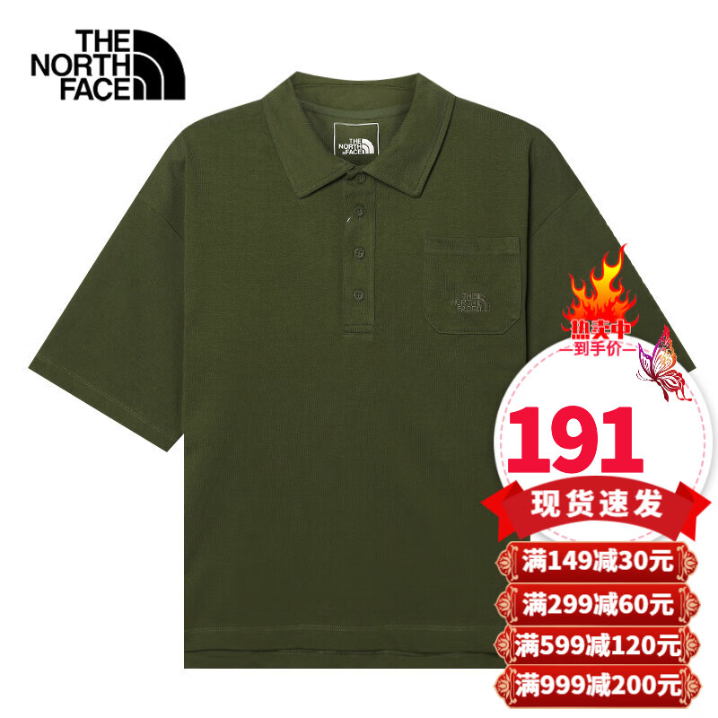 北面polo衫男官方旗舰春夏新款户外潮流重磅运动速干透气宽松短袖t恤