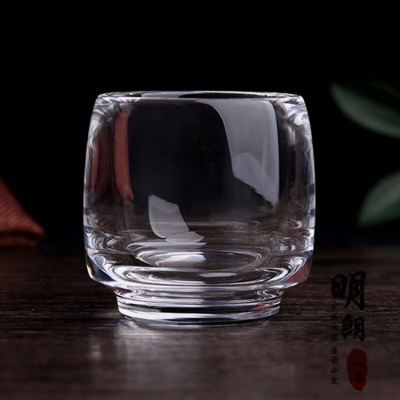 德梵蒂德国进口品质原矿水晶杯天然白纯手工打磨茶烈酒高脚养生花茶