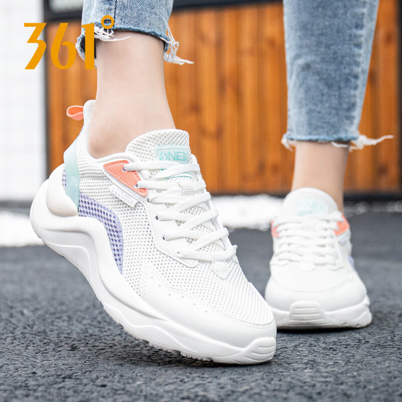 春季网面透气鞋子休闲运动鞋 羽毛白/淡紫灰-682126703f 35 /225mm