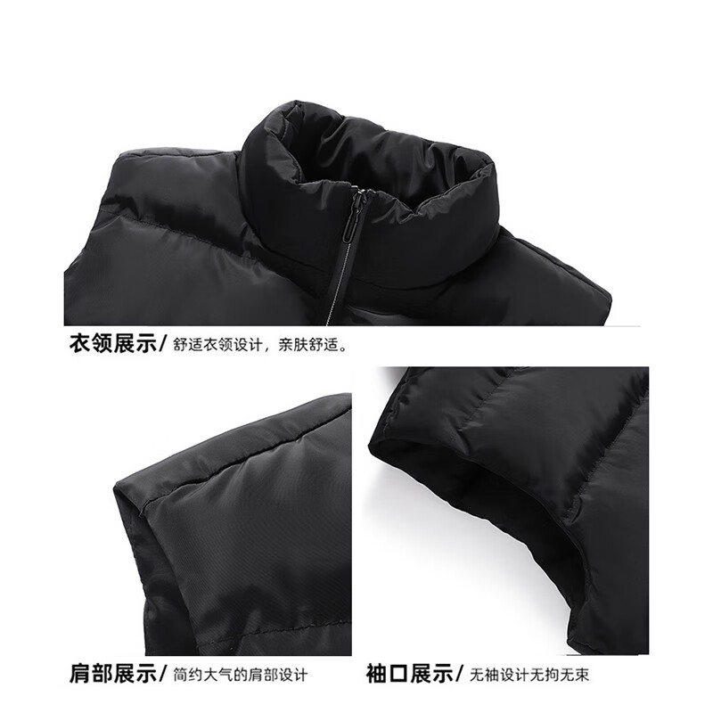 NASA RHUDE棉服马甲男冬季新款外套保暖棉衣韩版时尚潮流休闲百搭修身上衣男 灰色 XL