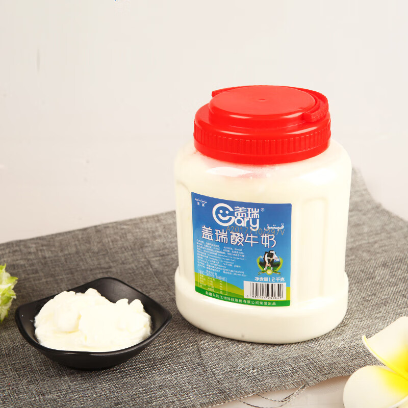 新疆盖瑞圆桶酸奶原味浓缩老酸奶密封1.2kg