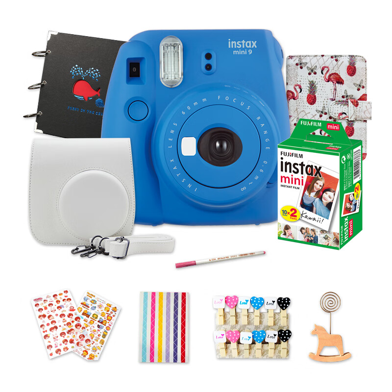 instax拍立得mini9,instax mini9 富士instax立拍立得学生一次成像mini9海水蓝美颜相机
