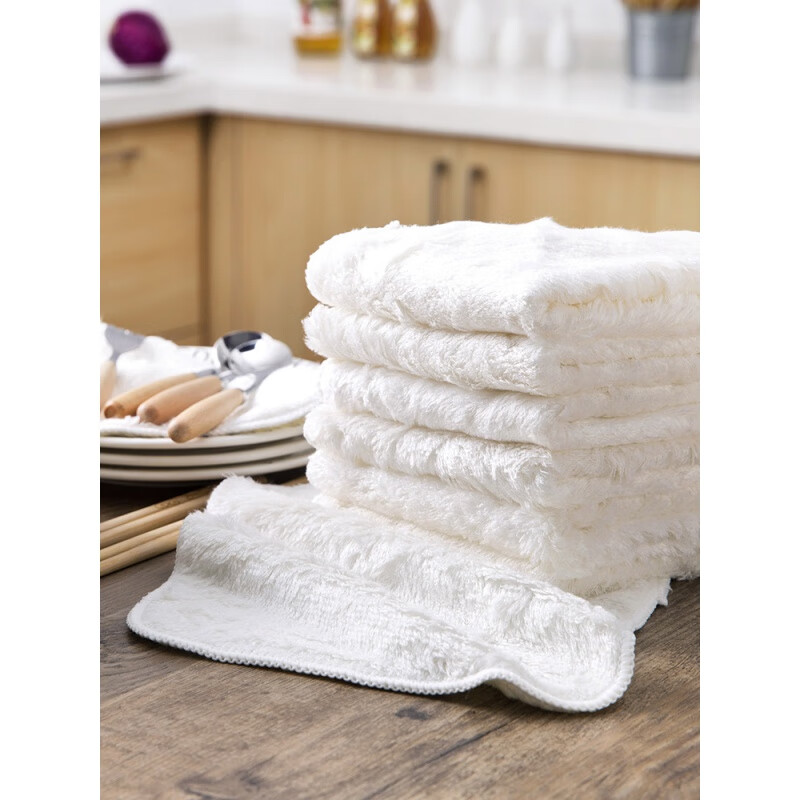 久洁   抹布本白加厚吸水抹布清洁布厨房用品洗碗巾擦碗毛巾去油洗碗