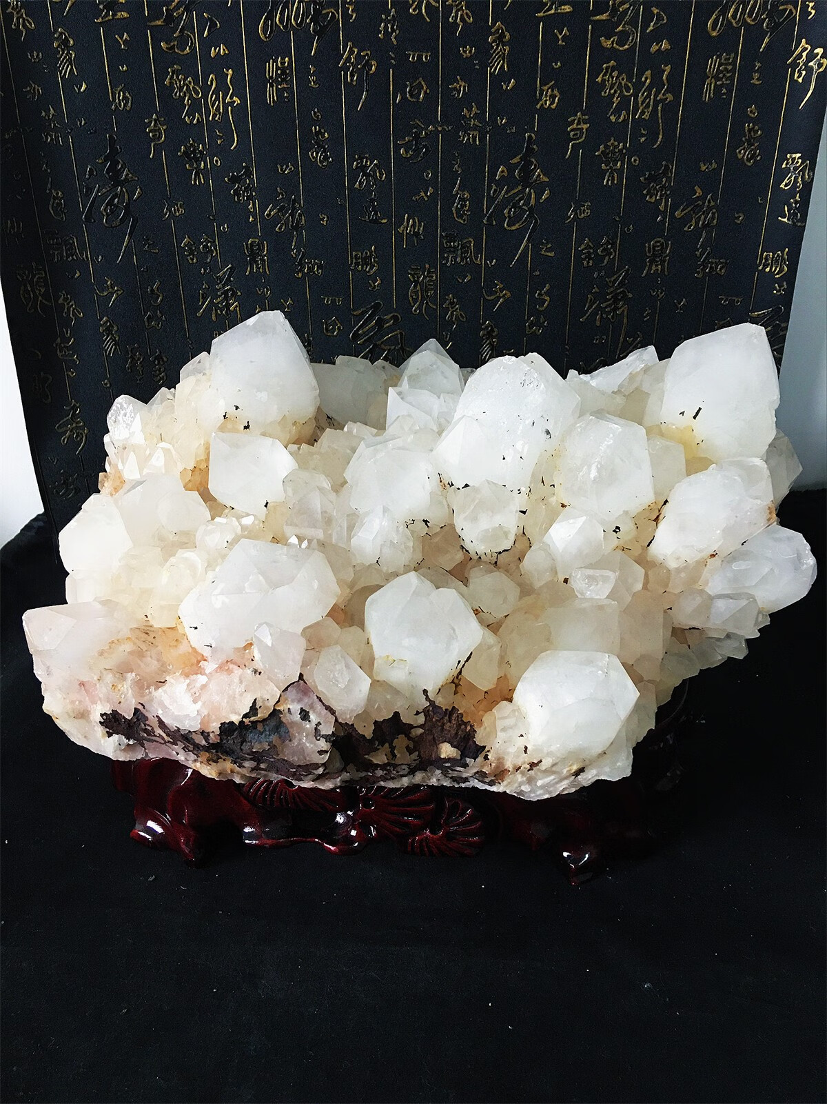 澳颜莱 天然钟乳石 精品12kg天然黄白水晶簇绿大摆件结晶石钟乳 1号