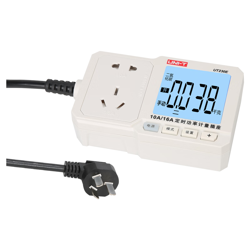 優(yōu)利德UT230E定時功率計量插座16A家用電器工況監(jiān)測儀實時時鐘顯示