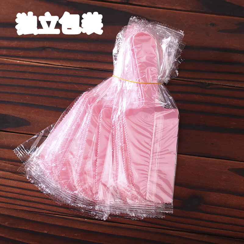 何佳功 蛋糕切块刀 生日切蛋糕刀磨砂刀实心蛋糕刀一次性蛋糕切刀塑料刀 透明大刀独立10个