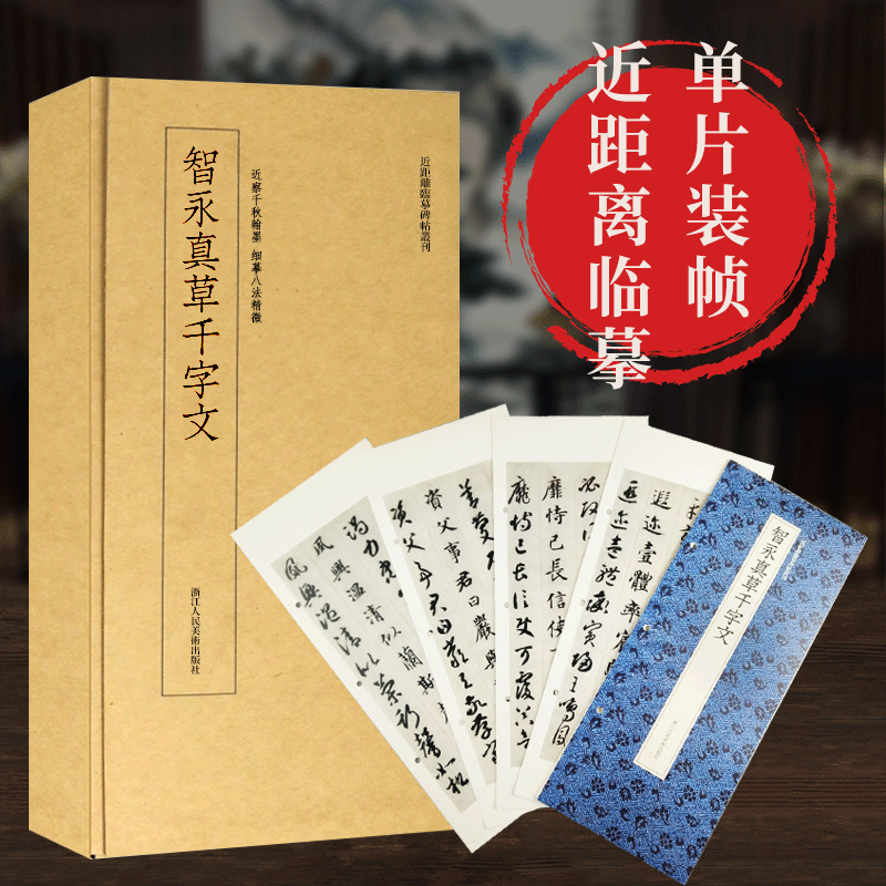 智永真草千字文 高清原大碑帖单片装帧便临摹 释文注释简体旁注 近距离临摹卡片碑帖丛刊中国碑帖名品教程浙江人民美术出版社图书籍