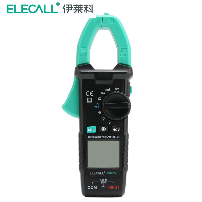 伊萊科（ELECALL）鉗形萬用表 數字交直流鉗形表 液晶顯示屏高精度電表數顯表鉗形表 EM2020A