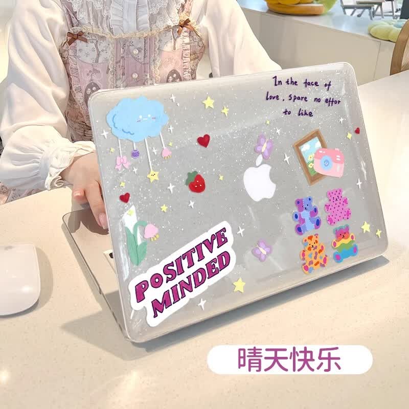 莫瑞（MOROCK）【透亮闪粉】macbook保护壳2025适用苹果笔记本13.6英寸air13磨砂外壳15英寸mac高颜值配件 【晴天快乐】透亮闪粉 Air13.6寸A3113/A2681/A3240