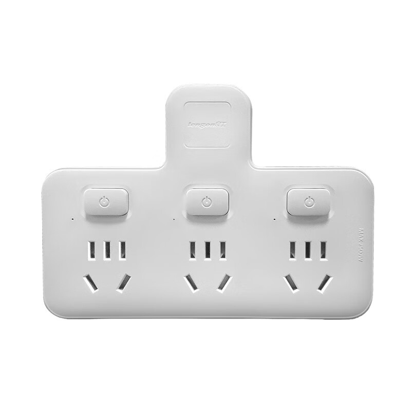 良工（lengon） 插座转换器 无线插座 转换插头一转多 插座插排插线板拖线板 3孔位分控转换插座品字形Q813