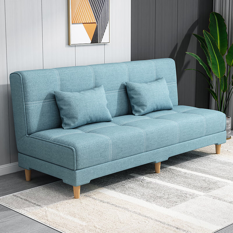 爱峰简易沙发小户型 沙发床两用小户型折叠两用简易多功能租房布 亚麻