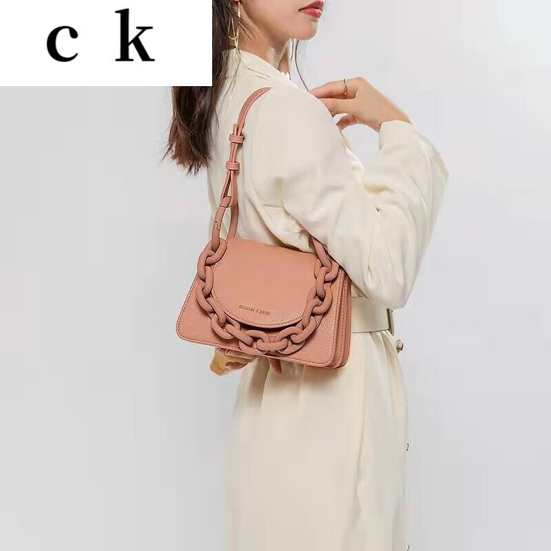 小ck女包&女包新款链条口红包春夏斜挎腋下手提婚包ck包包女包 粉色