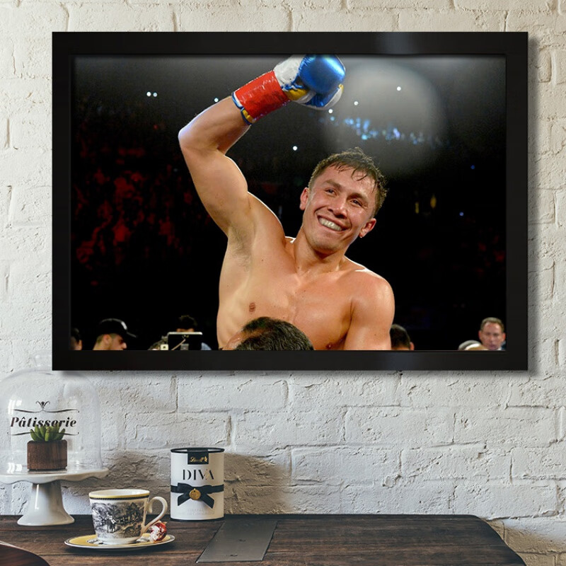 狼天影 戈洛夫金海报拳击搏击墙贴画格斗健身馆墙上床头贴纸可来图