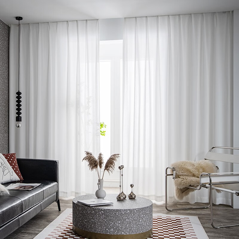 乐巢(lovhome)【可定制】乐巢8度隔热窗纱客厅卧室阳台纱帘简约现代四