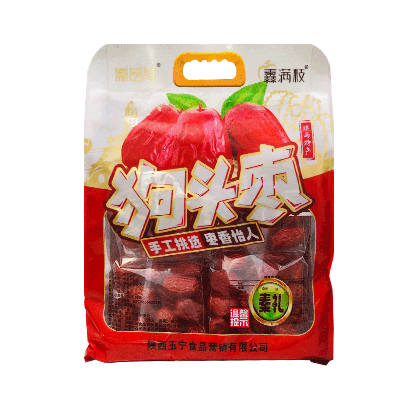 秦品軒陜西特產(chǎn)狗頭棗西安大紅棗陜北大棗子干果新鮮棗熬粥煲湯禮袋裝 狗頭棗1000g【獨(dú)立裝】
