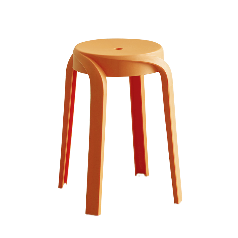 富居(FOOJO) 凳子塑料凳子加厚家用圆凳北欧餐凳高凳现代成人板凳出租房可叠放防水浴室凳 风车凳 橘色