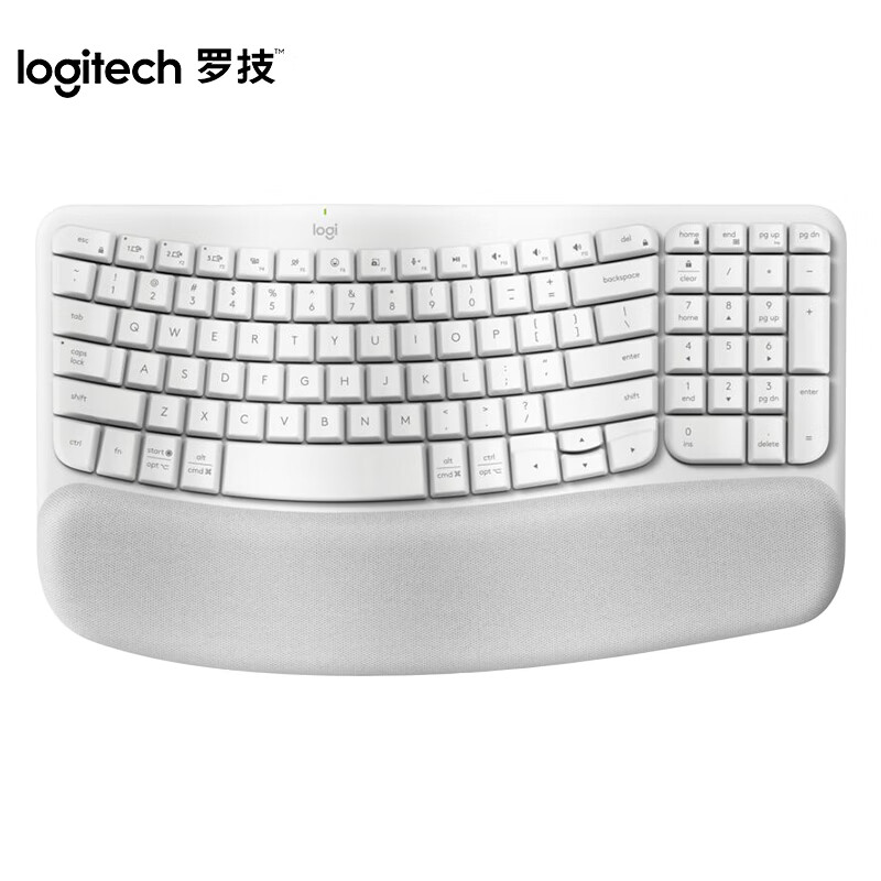 �޼���Logitech��Wave Keys���˼��� ���幤ѧ���� �칫���� ���߼��� �������� �䱸�������� 3̨�豸���� ��ɫ
