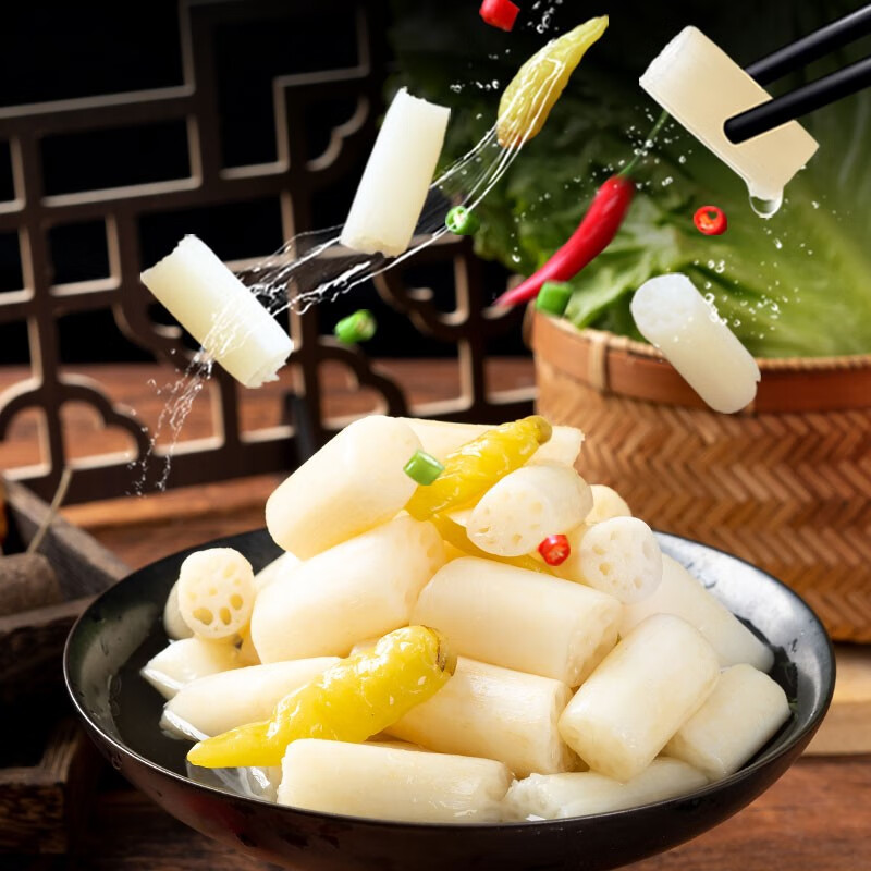 洪湖农家泡小藕 湖北特产 洪湖香莲泡藕带 藕尖酸辣泡菜 火锅食材蔬菜 400克泡藕带*2袋