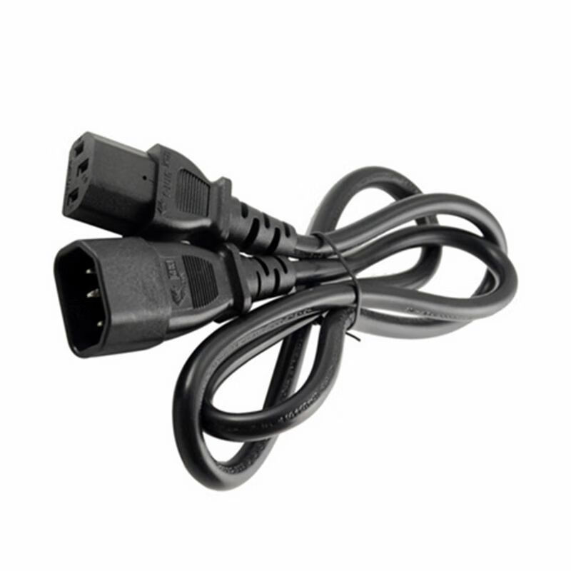 春程 机房电器设备电源线C13-C14延长线三孔10A转接线品字公头转母头电源连接线粗线缆1.5mm纯铜芯线缆 黑色 3M长延长线CP1413-3
