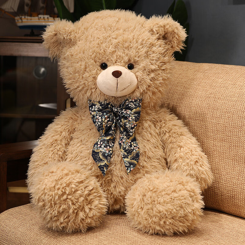 公仔抱抱熊女生睡觉毛绒玩具小熊玩偶布娃娃儿童生日礼物 暗黑领结熊