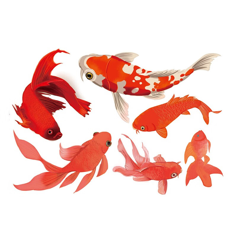 ps鲤鱼车贴创意个性鱼图案贴画车身划痕遮挡遮盖3d立体汽车防水贴纸