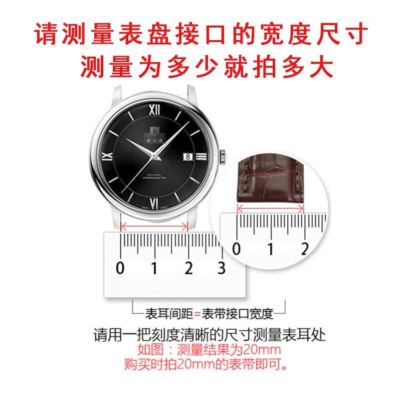 珠佩丽适用于宝舵bowdor鳄鱼皮手表带表带宝驼机械表男女士20表链8804