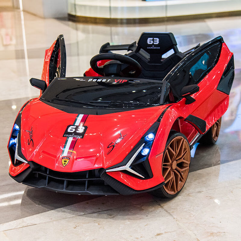 健儿大号兰博基尼儿童电动汽车四轮电瓶车可坐人宝宝遥控小孩玩具童车