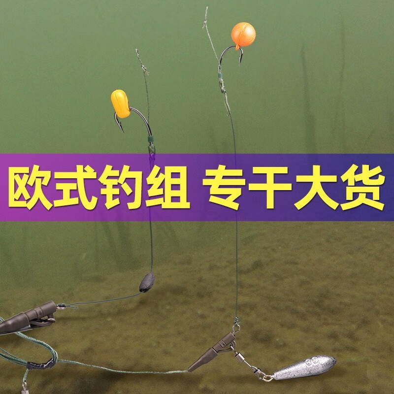 老韩 欧式钓组反底钓法欧鲤浮球钩组海竿抛杆巨物野钓大青草鲤鱼线组