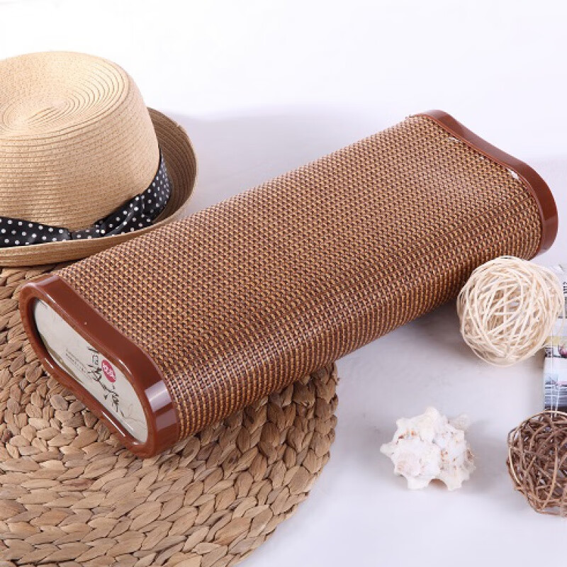 康童夏天竹草凉席枕头凉枕头单人硬枕软硬双面定制枕 安语藤空心枕1个