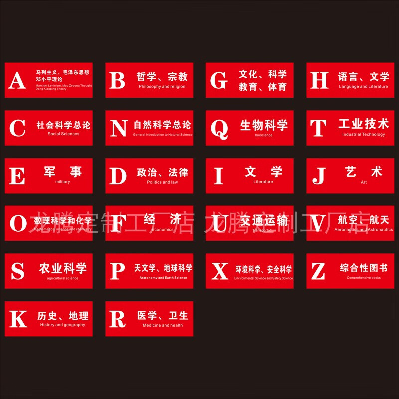 图书馆分类标识牌亚克力学校书架读书室书籍标签贴类目提示牌定制