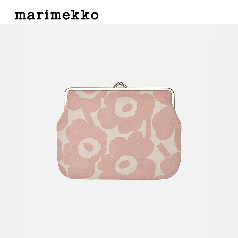 marimekkoUnikko游霓可印花玛莉美歌早秋新款钱包包袋 粉红色，棉本色
